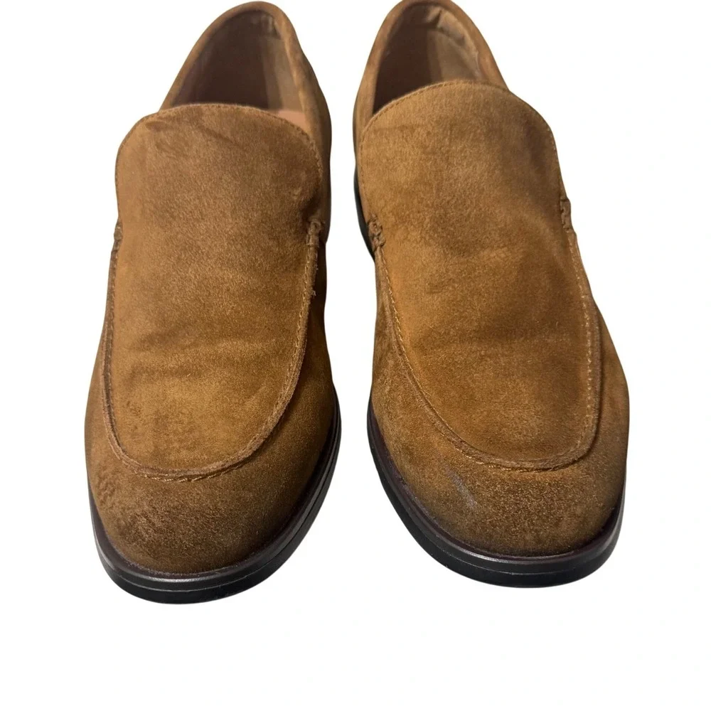 Lucky Brand Suede Loafers Mens 11M Brown NWOT Slip On Apron Toe 115-20442